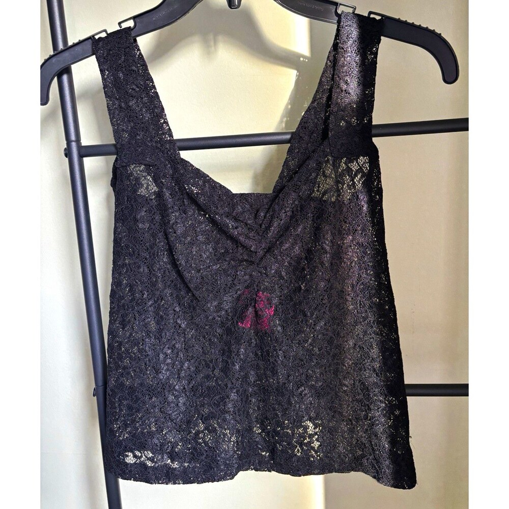 Y2K Going Out Top Black Lace Camisole One Size